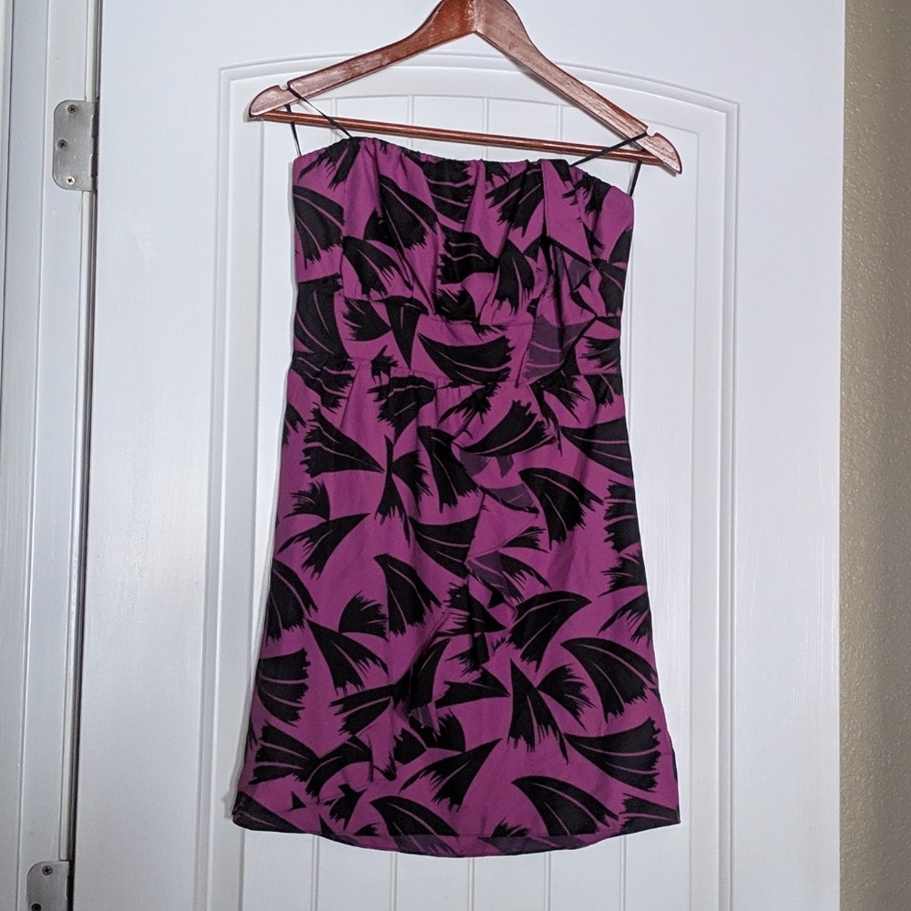 Guess Geometric Strapless Ruffled Mini Dress 8 - Picture 3 of 7